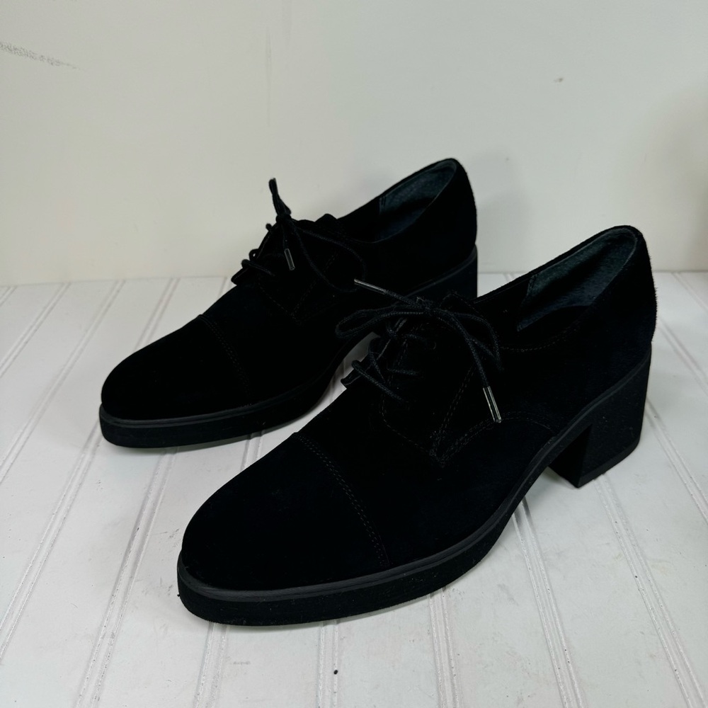 Hush Puppies Black Suede Lace Up Heels